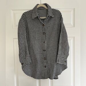 Black and White Button-Up Oversized Shirt
